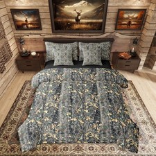 Camouflage Bed in a Bag Queen Size,Hunting Cabin Lodge Queen Comforter Set 7 ...