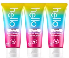   Hello Kids Toothpaste Unicorn Sparkle Bubble Gum Natural Flavor Lot Of 3