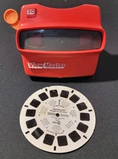Vintage 3D View Master  Red Classic Viewmaster Toy Slide Viewer Dinosaur Reel