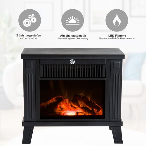 HOMCOM LED Chimenea Eléctrica Chimenea Estufa de Pared Chimenea de Pie Eléctrica 10 Tipos - Imagen 5 de 10