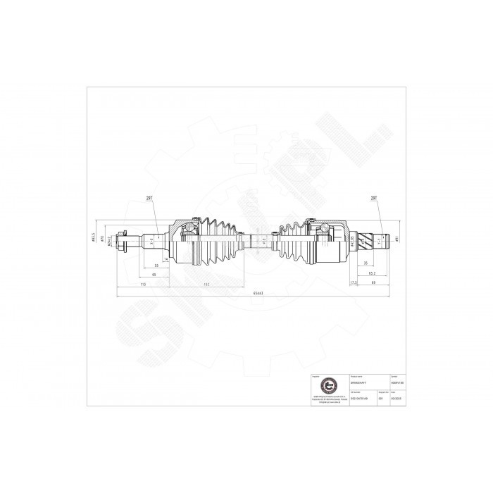 Cardan avant gauche anti vibration pour Jeep Grand Cherokee 3 et Commander