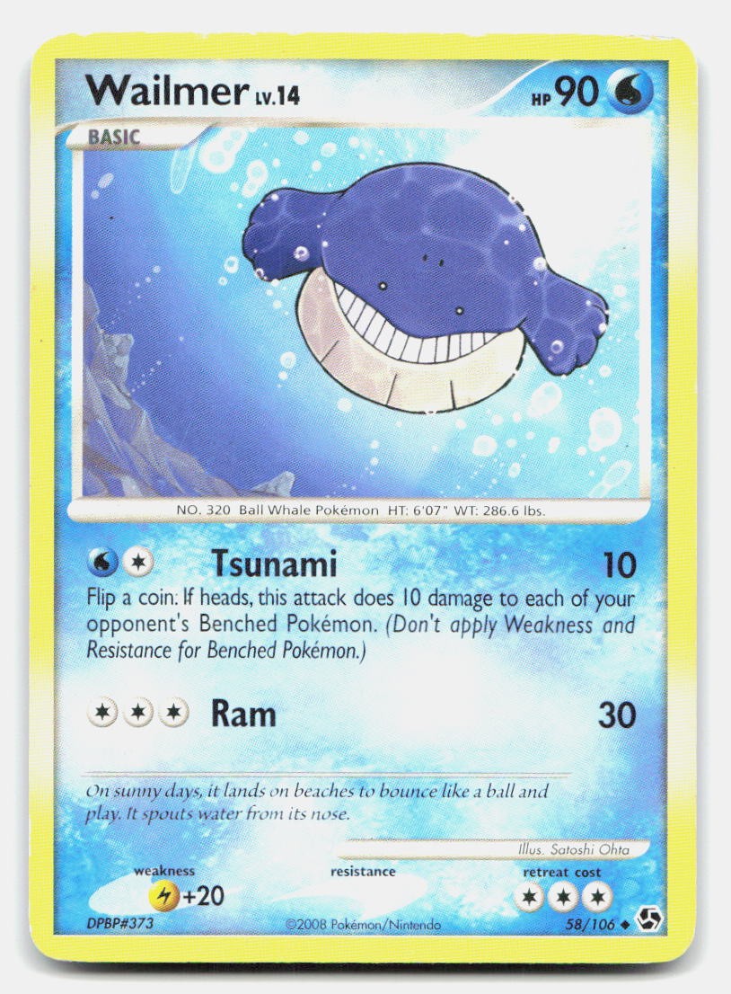 Wailmer 58/106 Uncommon Great Encounters Pokemon MP