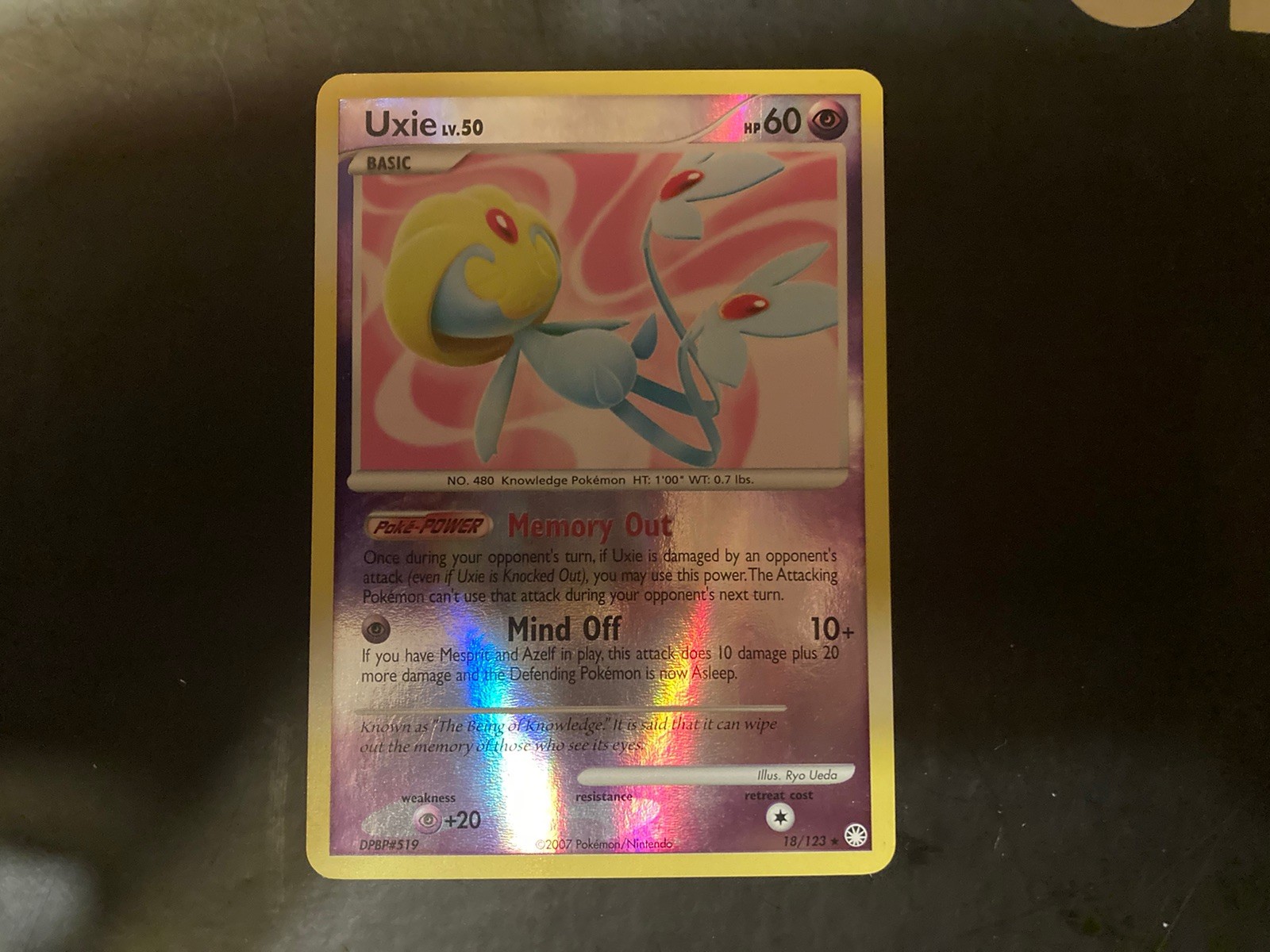 Pokémon Uxie NM 18/123 Reverse Holo Rare Mysterious Treasures