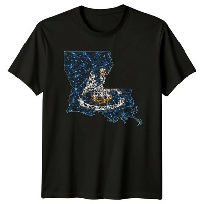 Louisiana Staatsflagge Karte T-Shirt Staatsflagge Louisiana Geschenk für Sie und Ihn