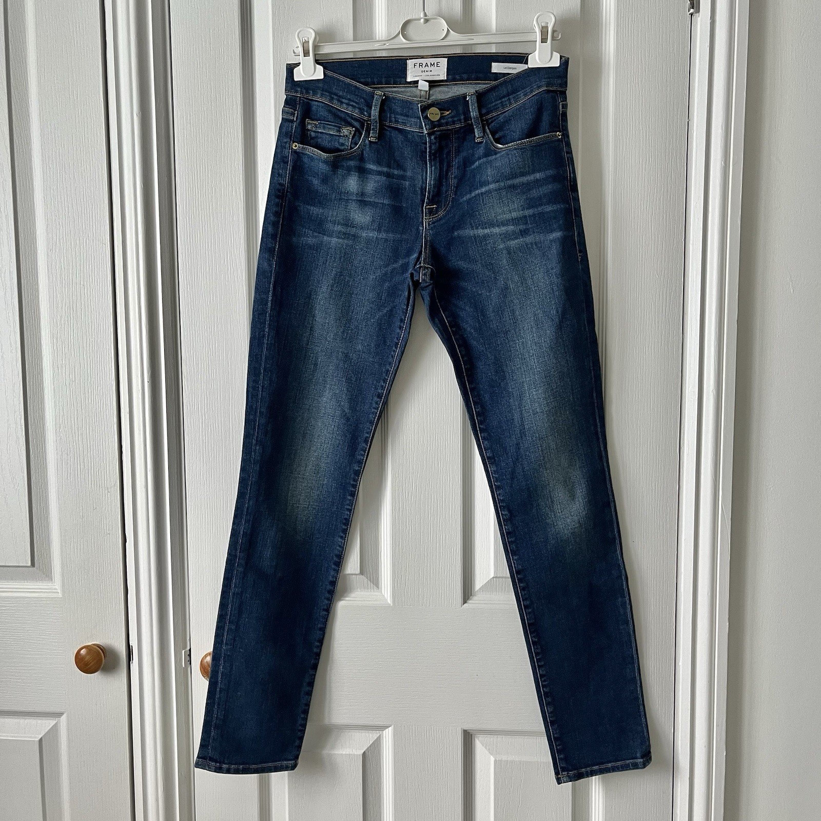 FRAME Denim Le Garcon Slim Boyfriend Jeans Dark Wash Blue  - W24 UK 4-6 RRP £210