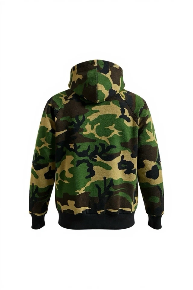 Sudadera con capucha vintage Cabelas Woodland camuflada polar cremallera completa talla grande caza al aire libre Foto 2 de 4