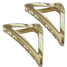 2 Pack Triangle Metal Claw Hair Clips - No Slip Stylish Clamps with Teeth for...