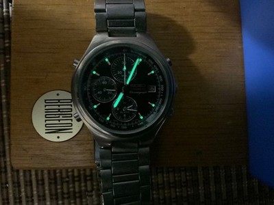 SEIKO Titanium Racing Chronograph 7T32 7D20 Quartz Watch Black