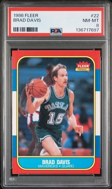 1986 Fleer #22 Brad Davis - PSA 8