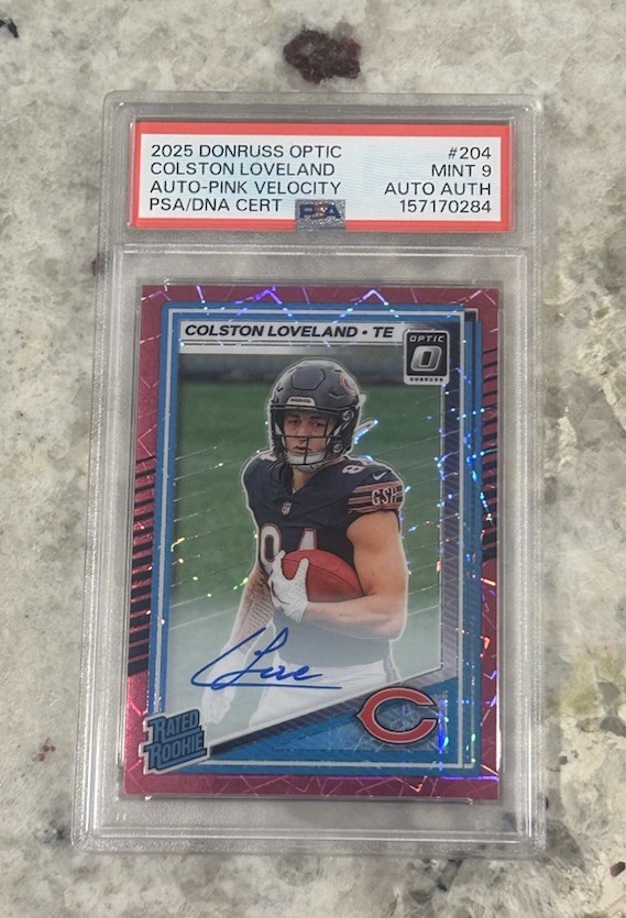 Colston Loveland Panini Donruss Optic #204 Autograph-Pink Velocity