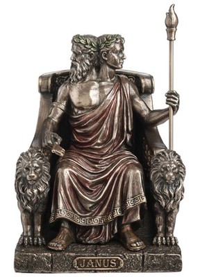 Janus der römische Gott der Dualität Bronze Figur (von Veronese)