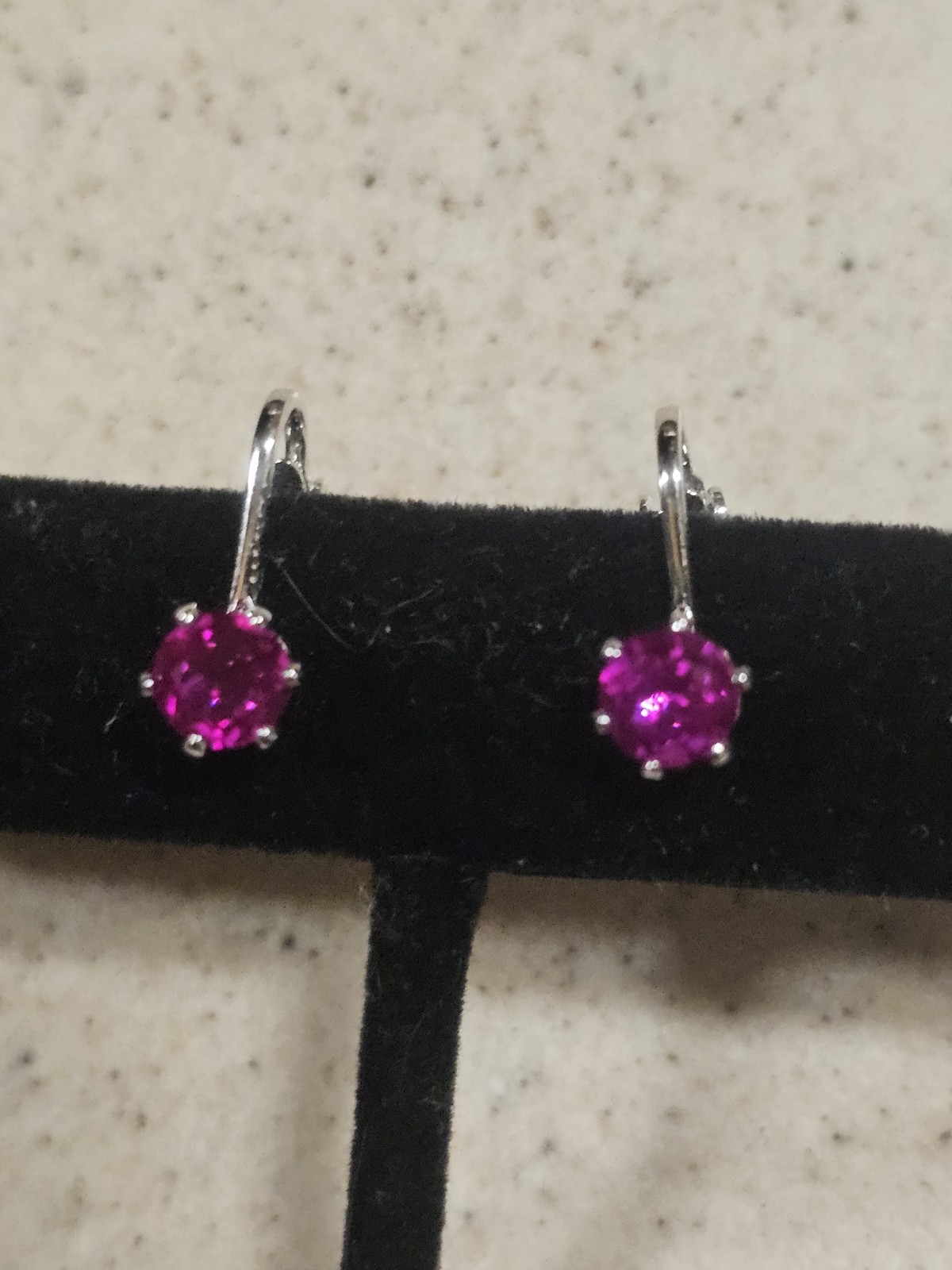 Sterling Silver Clip On Simulated Ruby Earrings - image 1