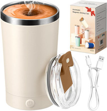 Electric Self-Stirring Coffee Mug with Lid, 400ml Rechargeable Stainless Steel