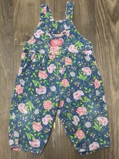 Vintage 90s Floral Oshkosh Overalls Size 18 Months VGUC Baby Girl