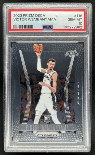 2023-24 Panini Prizm Deca Victor Wembanyama Rookie RC #116 Spurs PSA 10 GEM MINT