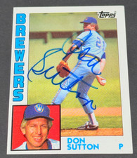 1984 TOPPS #35 DON SUTTON ON CARD AUTOGRAPH - RED SOX