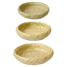 Bamboo Serving Tray Creative Basket for Dining Room Living Room Centerpiece