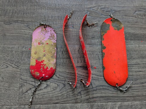 Lot of 4 Dodger Flasher Salmon Lures: Luhr Jensen, Big Jon & 2 Unmarked - Picture 5 of 7