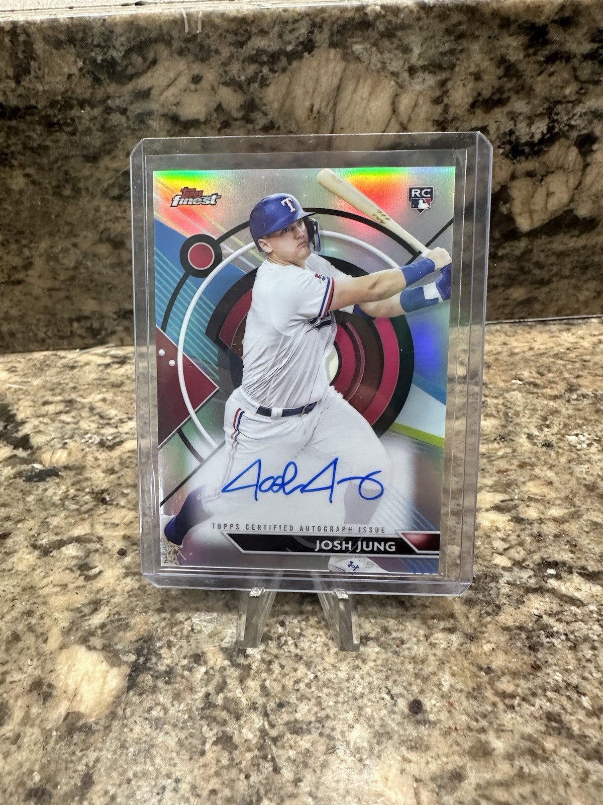 2023 Topps Finest Josh Jung Rookie On Card AUTO Refractor FA-JJ Texas Rangers RC