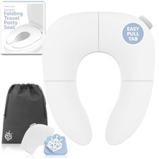 Folding Travel Potty Training Seat Easy-Remove Pull Tab White