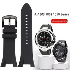 31mm Silicone/Rubber Watch Band Strap For Armani ARAX1803 AX1802 AX1050 Bracelet