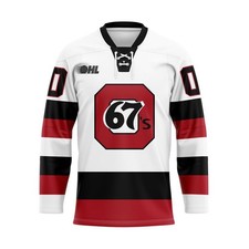 Ottawa 67’s Personalized White Lace Hockey Shirt S-5XL