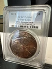 2011 PCGS MS66 - Toned 1 oz Silver American Eagle SAE US $1 Dollar Coin