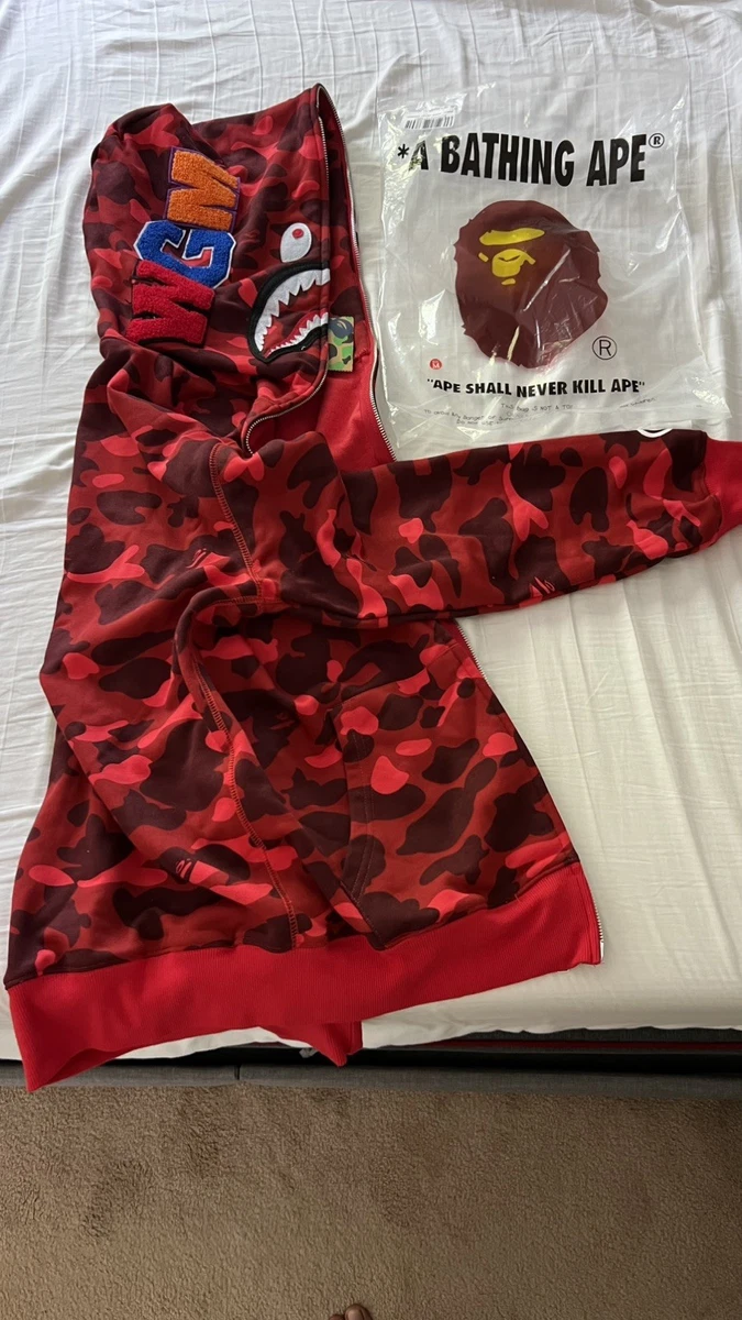 BAPE 红色迷彩的男士运动服和帽衫| eBay