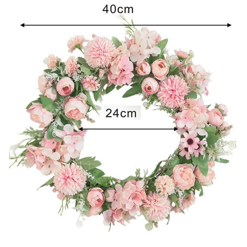 Guirlande Fleurs Sauvages Artificielles – Décoration Printanière 45 Cm, Roses & Jaunes Vibrantes Pour Porte & Fenêtre