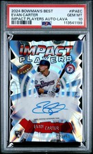 EVAN CARTER - 2024 Bowman's Best Baseball /50 Auto PSA 10