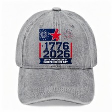 1776  2026 250th Anniversary Patriotic Dad Hat Casual Unisex Washed Baseball Cap