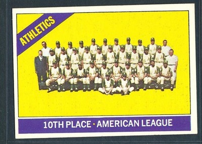 1966 Topps #492 KANSAS CITY ATHLETICS Team Card, Semi-High # ~ EX to EX-MT
