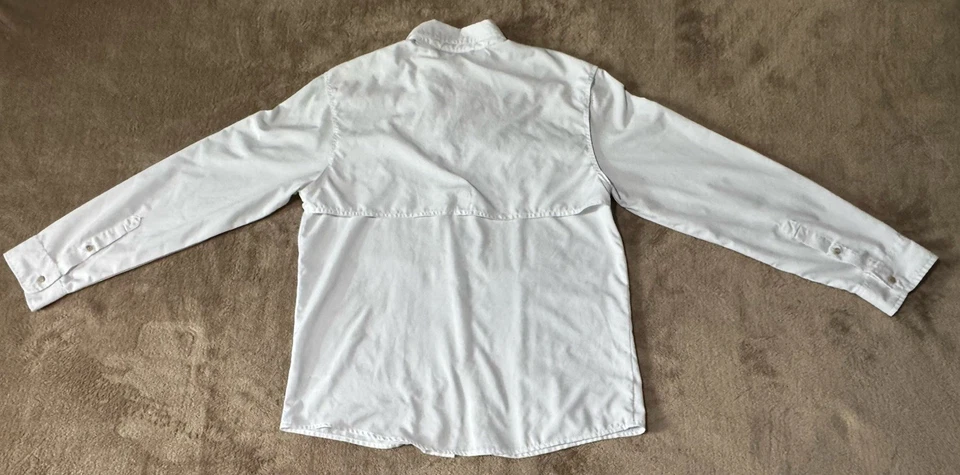 Camisa de pesca Reel Legends manga larga abotonada UPF 30 blanca niños GRANDE 14-16 Foto 2 de 4