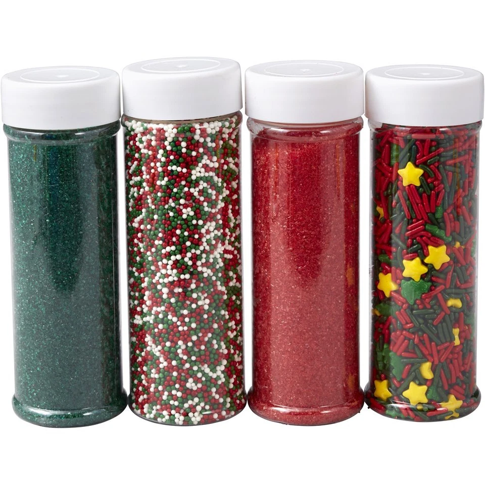 Christmas Sprinkles 4 Count Red Green Glitter for Holiday Treats 1.08 lb - Image 2 of 4