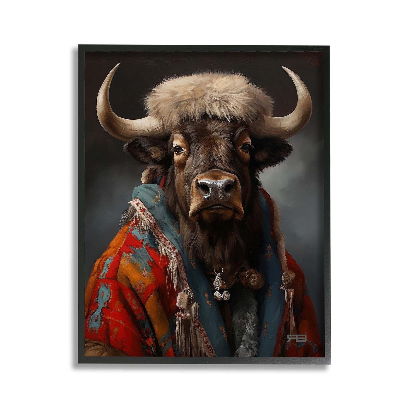 Cattle with Traditional Clothing Framed Giclee Art by RB