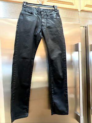 CELIO CLUB JEANS EURO SLIM WAXY BLACK DENIM SLIM US MENS WAIST 28 &Inseam 32.5 