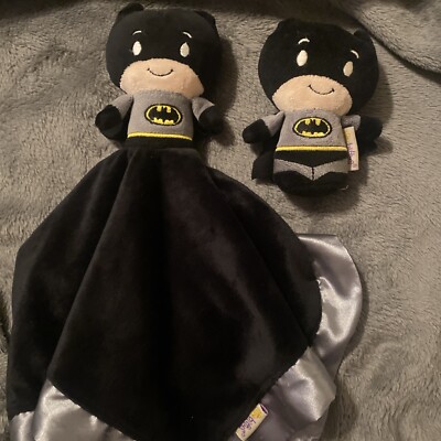 Hallmark DC Comics Lovey Batman Baby Security Blanket Satin Trim Itty Bittys Blk