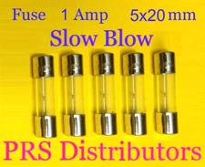 Fuse 1A 250V 5X20mm SLOW BLOW Glass Fuse 1 Amp 250 Volt 5 pieces USA SELLER