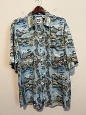    Hilo Hattie Silk Hawaiian Camp Shirt Men  s Sz Large L   