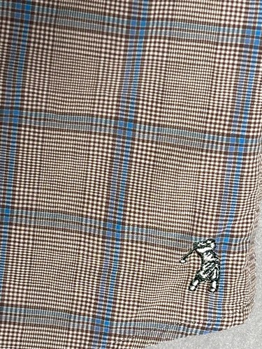 Bobby Jones Golf Button Down Shirt Men Size Large Beige Plaid EC #0800 - Picture 5 of 10