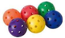 3 DOZEN MULTI COLORED  QUALITY PLASTIC PRACTICE TRAINING BASEBALLS & FREE BUCKET