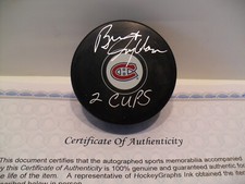 Brian Engblom Autographed Montreal Canadiens Puck COA  Inscribed 