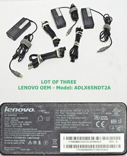 Lot of 3 Lenovo Laptop AC Charger Power Adapter 65W 20V 3.25A - ROUND TIP