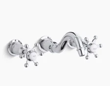 Kohler AntiqueT154-3-CP  Wall-Mount Faucet & Valve Set Polished Chrome Discontin