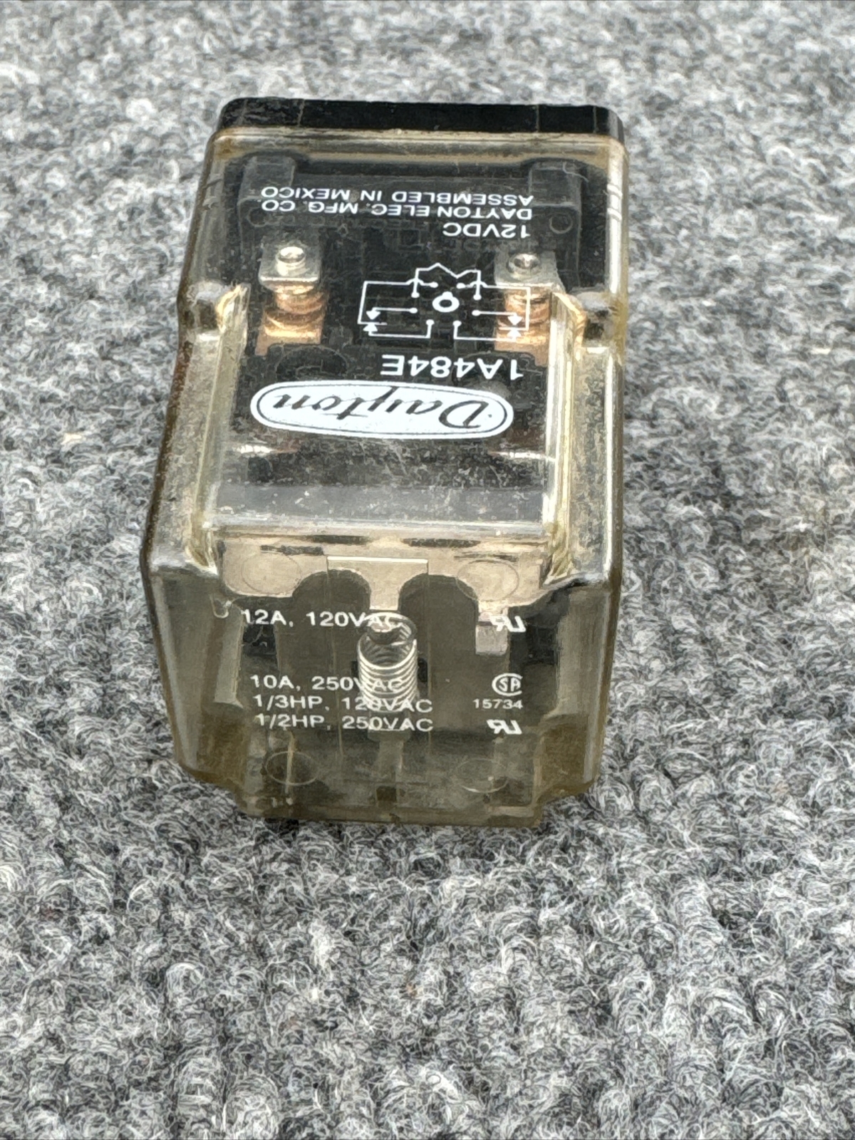 Lot Of 5 - Dayton 1A484E 12VDC 8 Pin 10A General Purpose Relay Socket Mounted