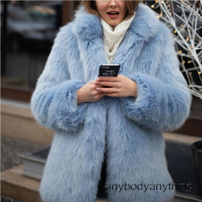 Winter Faux Fox Fur Coat Women Long Sleeve Korean Lapel Faux Fur