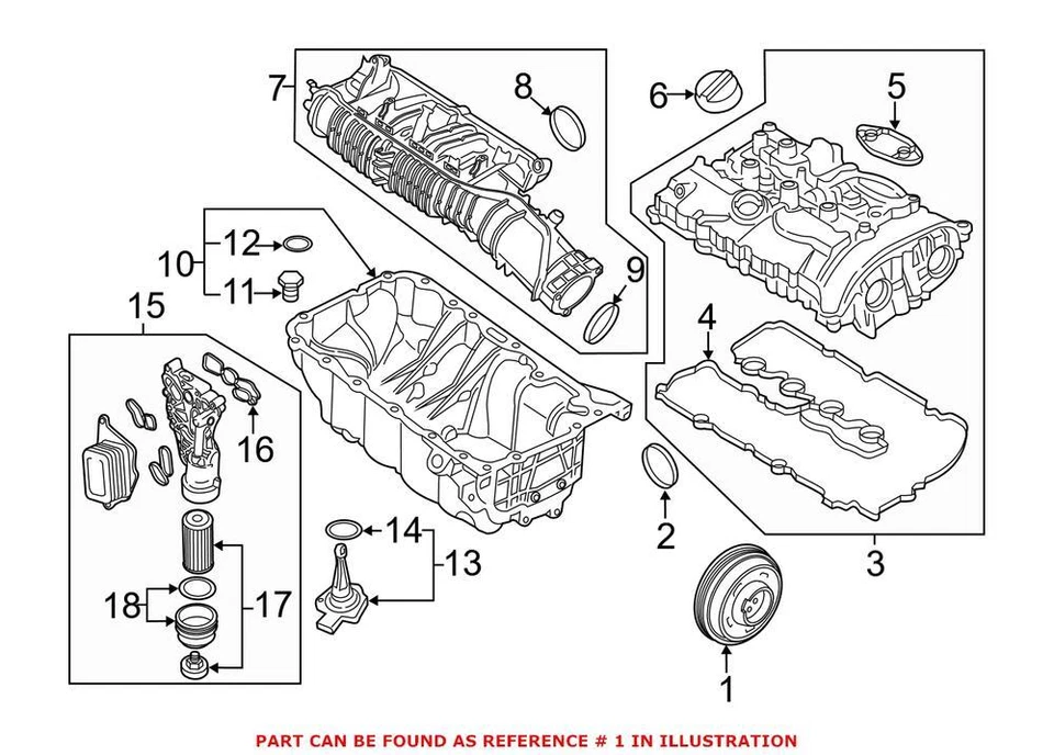 Polea del cigüeñal del motor original OEM para Mini 11238602800 Foto 2 de 3