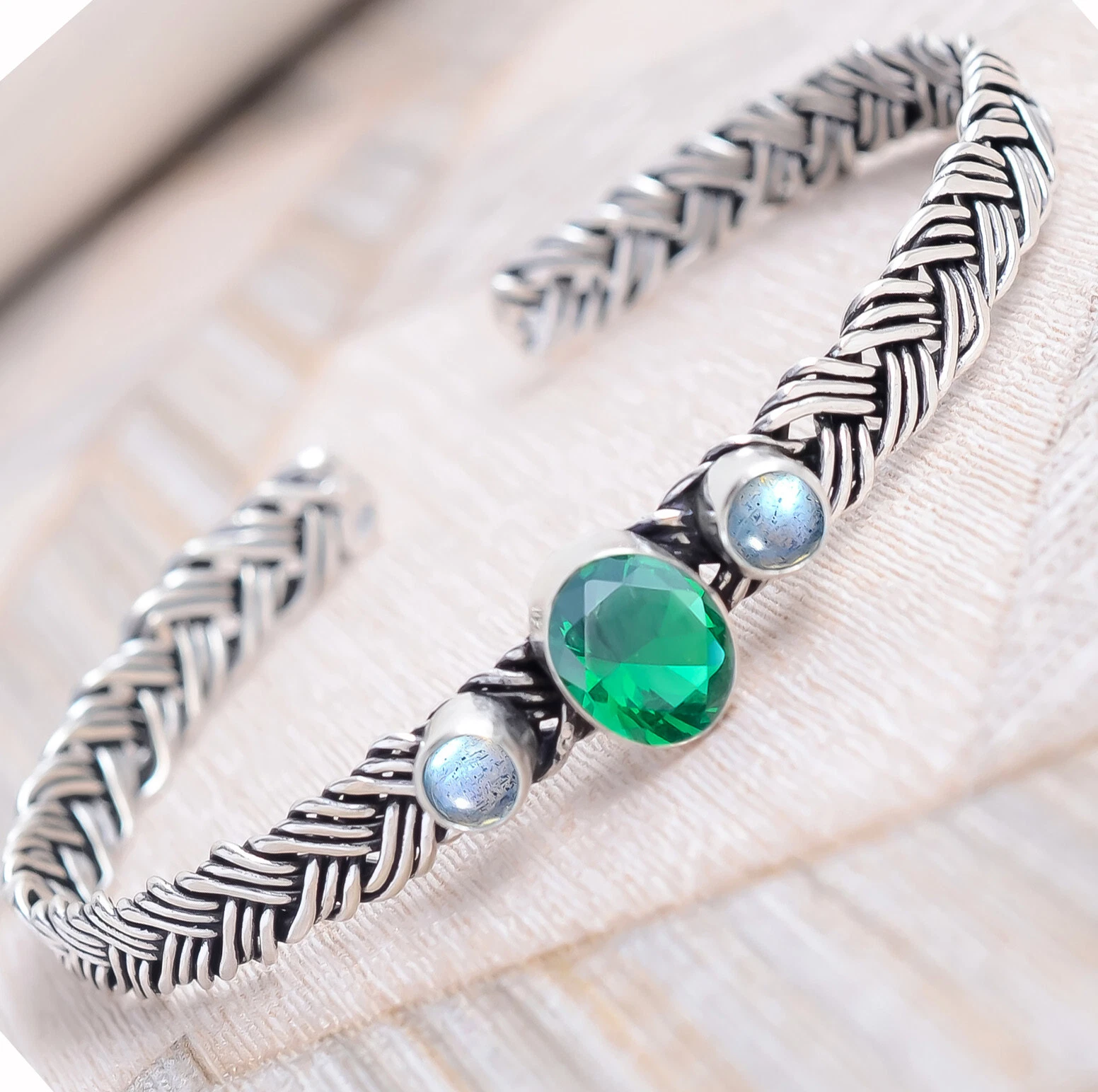 VALENTINO Bracciale russo diopside labradorite argento sterling 925 fatto a mano bracciale regalo