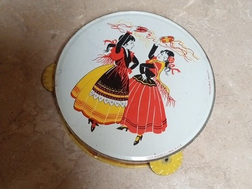 Vintage Kirchhof Tin Tambourine for Children Life of the Party Products 1950's
