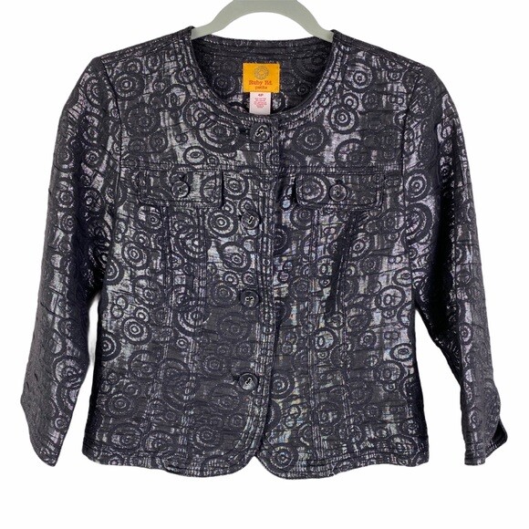 Ruby Rd. Petite Metallic Cropped Jacket Women's 4… - image 7